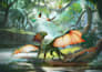 draw fantasy landscape illustration, gaming or card background